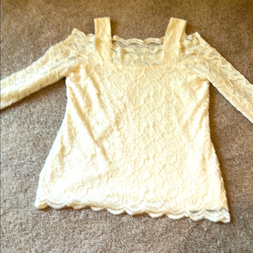 Chico's Cream Lace Top